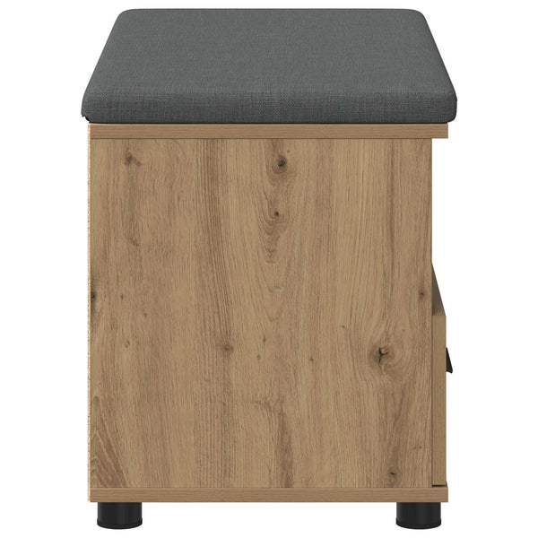 vidaXL Hallway Bench with Cushion and Shelf Artisan Oak 80 x 38 x 46 cm
