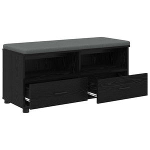 vidaXL Hallway Bench with Cushion and Shelf Black Oak 100 x 38 x 46 cm