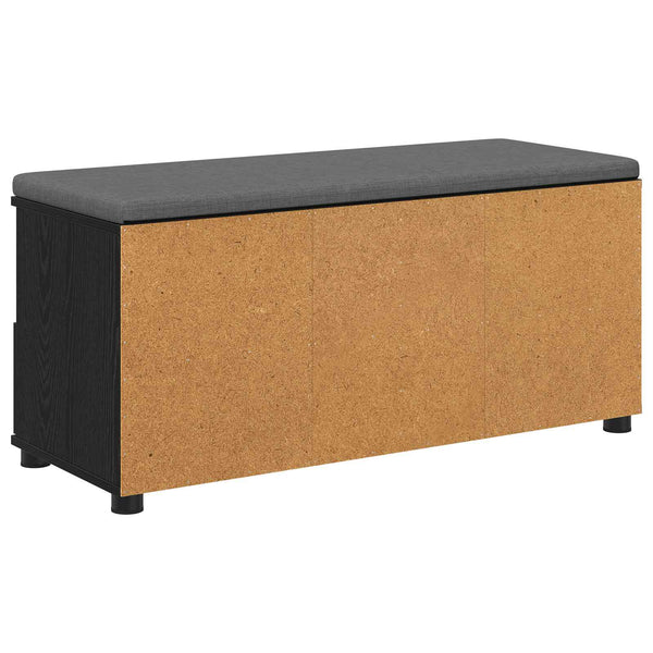 vidaXL Hallway Bench with Cushion and Shelf Black Oak 100 x 38 x 46 cm