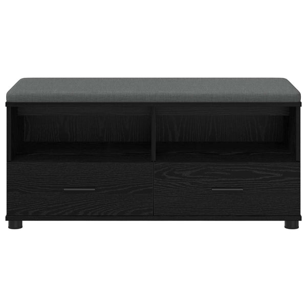 vidaXL Hallway Bench with Cushion and Shelf Black Oak 100 x 38 x 46 cm