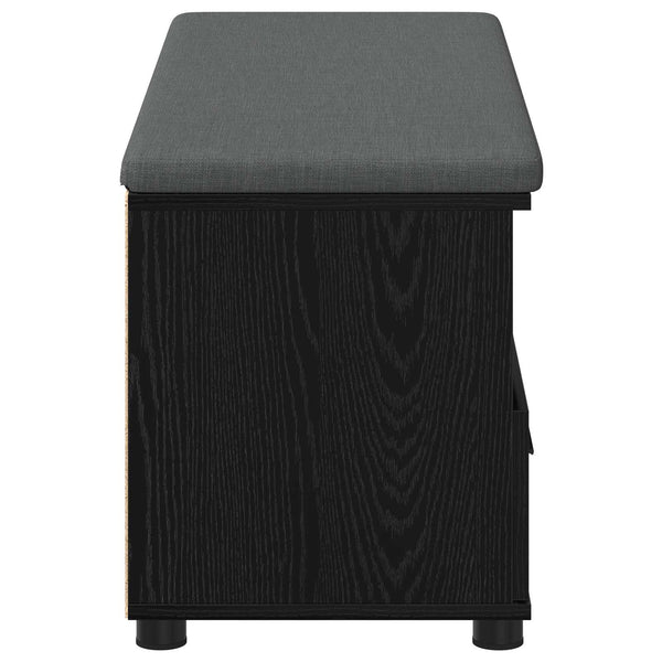 vidaXL Hallway Bench with Cushion and Shelf Black Oak 100 x 38 x 46 cm