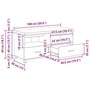 vidaXL Hallway Bench with Cushion and Shelf Black Oak 100 x 38 x 46 cm