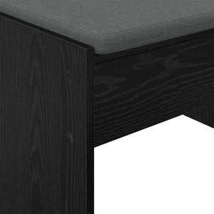 vidaXL Hallway Bench with Cushion Black Oak-look 63 x 38 x 40 cm