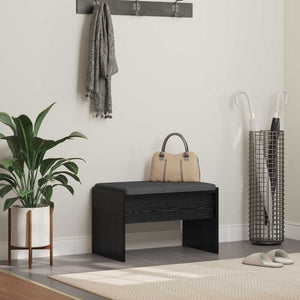 vidaXL Hallway Bench with Cushion Black Oak-look 63 x 38 x 40 cm