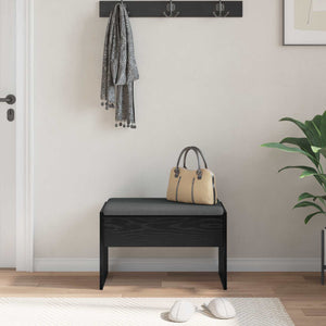 vidaXL Hallway Bench with Cushion Black Oak-look 63 x 38 x 40 cm
