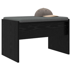 vidaXL Hallway Bench with Cushion Black Oak-look 63 x 38 x 40 cm
