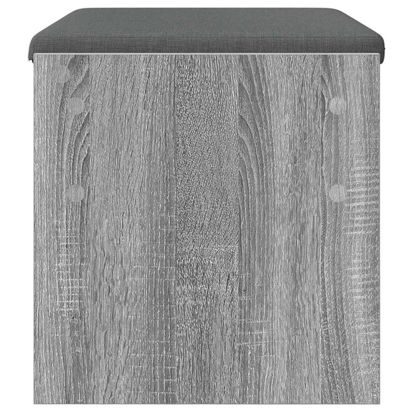 vidaXL Hall Bench with Cushion Grey Sonoma 63 x 38 x 40 cm