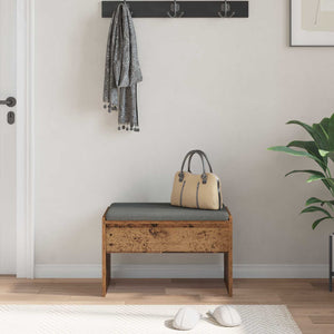vidaXL Hall Bench with Cushion Reclaimed Wood 63 x 38 x 40 cm