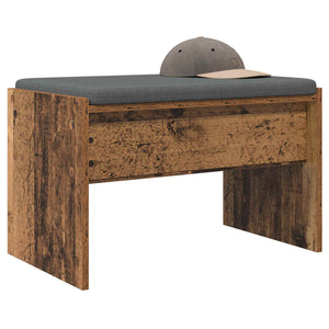 vidaXL Hall Bench with Cushion Reclaimed Wood 63 x 38 x 40 cm