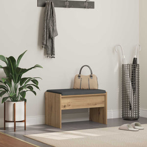 vidaXL Hallway Bench with Cushions Artisan Oak 63 x 38 x 40 cm