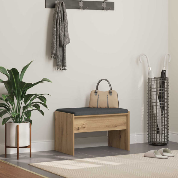 vidaXL Hallway Bench with Cushions Artisan Oak 63 x 38 x 40 cm