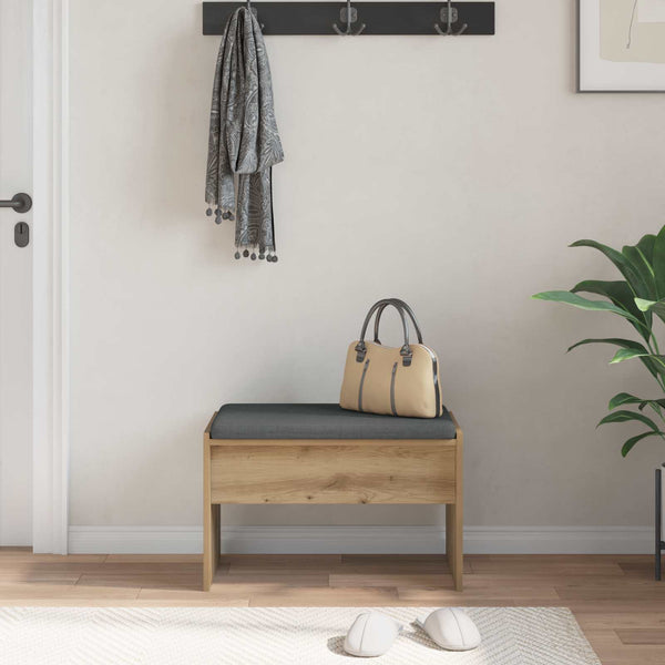 vidaXL Hallway Bench with Cushions Artisan Oak 63 x 38 x 40 cm