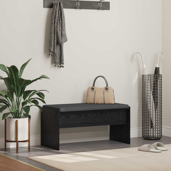 vidaXL Hallway Bench with Cushion Black Oak-look 83 x 38 x 40 cm