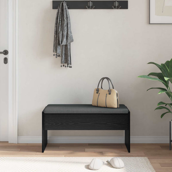 vidaXL Hallway Bench with Cushion Black Oak-look 83 x 38 x 40 cm