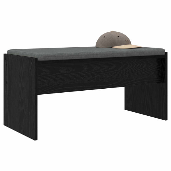 vidaXL Hallway Bench with Cushion Black Oak-look 83 x 38 x 40 cm