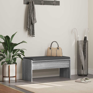 vidaXL Hallway Bench with Cushion Grey Sonoma 83 x 38 x 40 cm