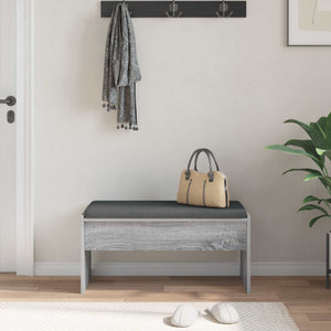 vidaXL Hallway Bench with Cushion Grey Sonoma 83 x 38 x 40 cm