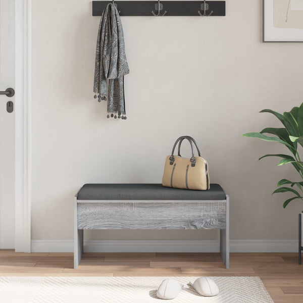vidaXL Hallway Bench with Cushion Grey Sonoma 83 x 38 x 40 cm