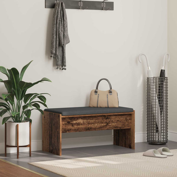 vidaXL Hallway Bench with Cushion Reclaimed Wood 83 x 38 x 40 cm