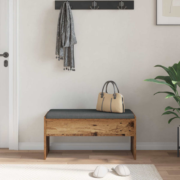 vidaXL Hallway Bench with Cushion Reclaimed Wood 83 x 38 x 40 cm