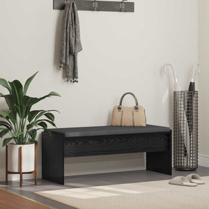vidaXL Hallway Bench with Cushion Black Oak-Look 103 x 38 x 40 cm