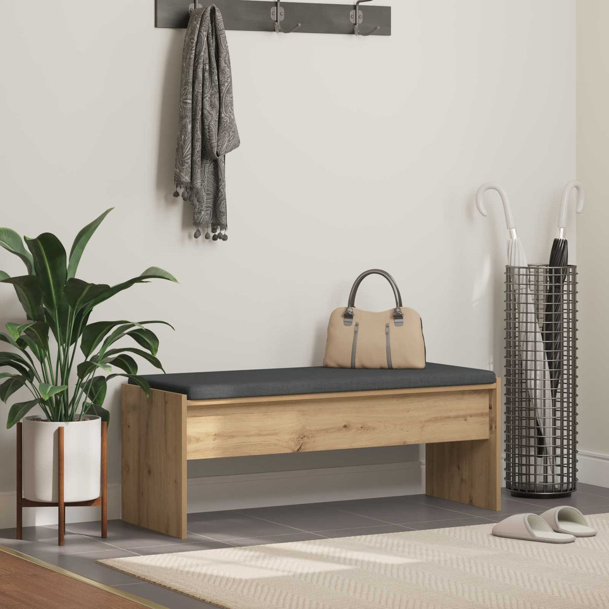 Flurbank Artisan Eiche mit Kissen 103 cm