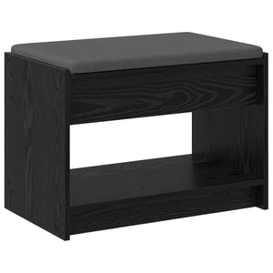 Flurbank mit Kissen und Regal, Schwarze Eiche