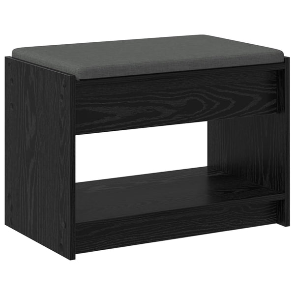 Flurbank mit Kissen und Regal, Schwarze Eiche