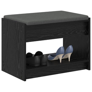 Flurbank mit Kissen und Regal, Schwarze Eiche