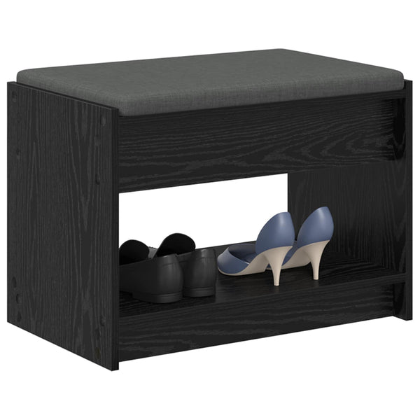 Flurbank mit Kissen und Regal, Schwarze Eiche