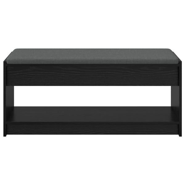 Flurbank mit Kissen und Regal, Schwarze Eiche