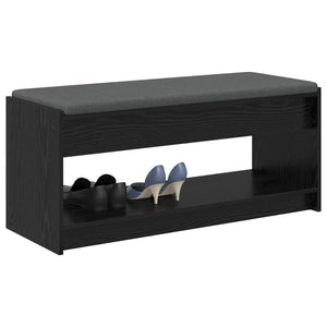 Flurbank mit Kissen und Regal, Schwarze Eiche