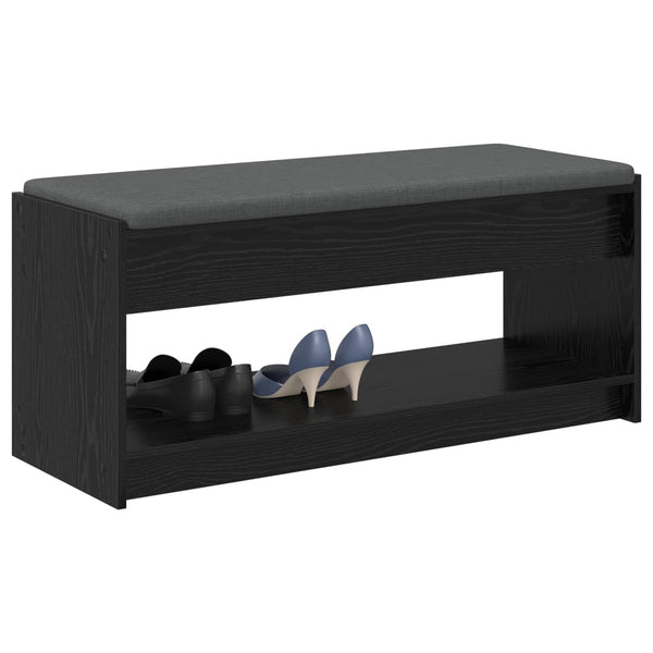 Flurbank mit Kissen und Regal, Schwarze Eiche