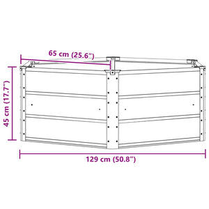 vidaXL Planter Ivory 129 x 129 x 45 cm Steel