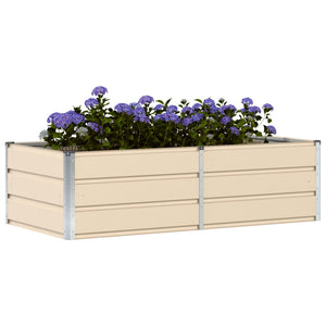 vidaXL Ivory Planter 160 x 80 x 45 cm Steel