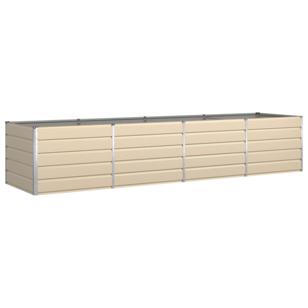 vidaXL Planter Ivory 385 x 100 x 75 cm Galvanized Steel