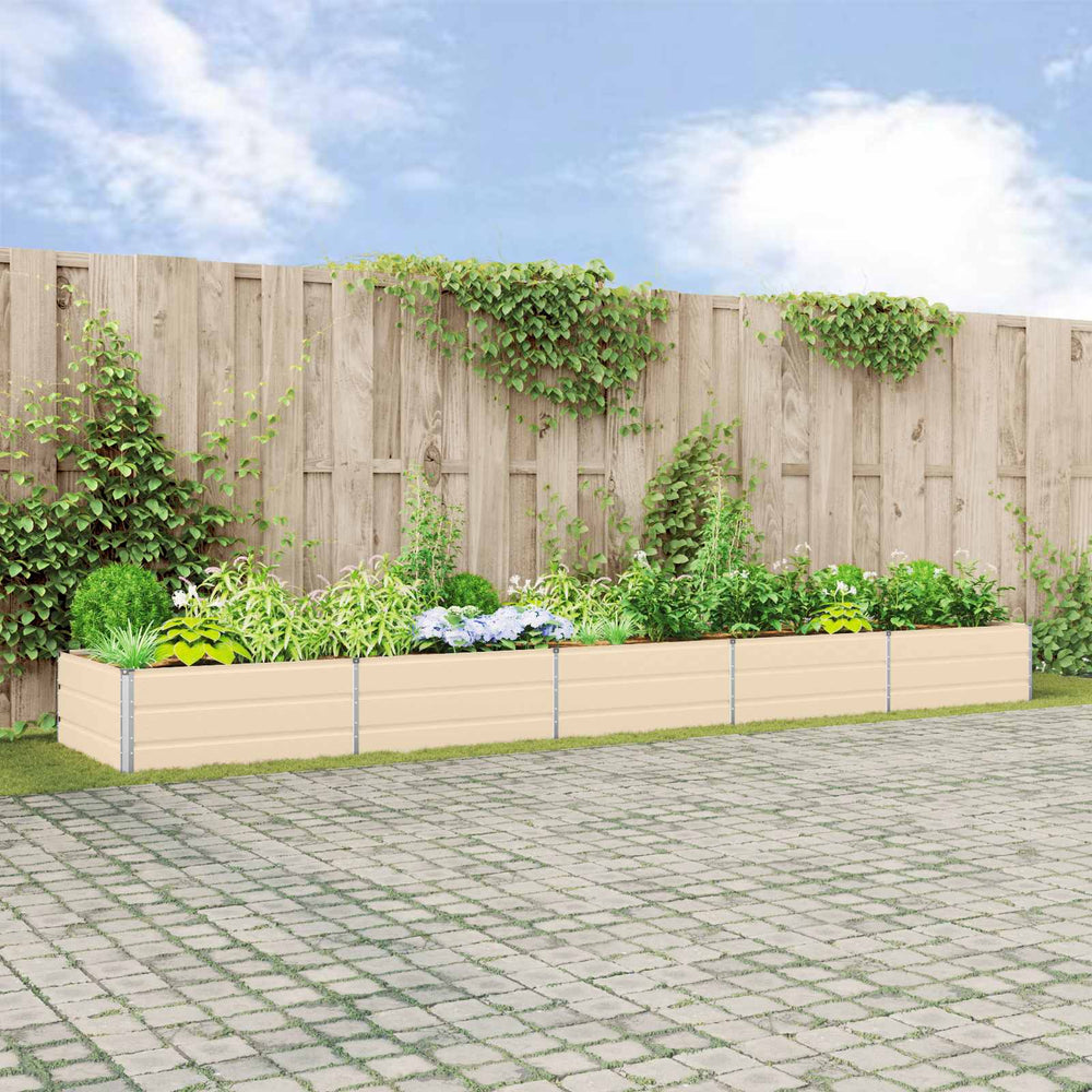 vidaXL Planter Ivory 480 x 100 x 45 cm Galvanized Steel
