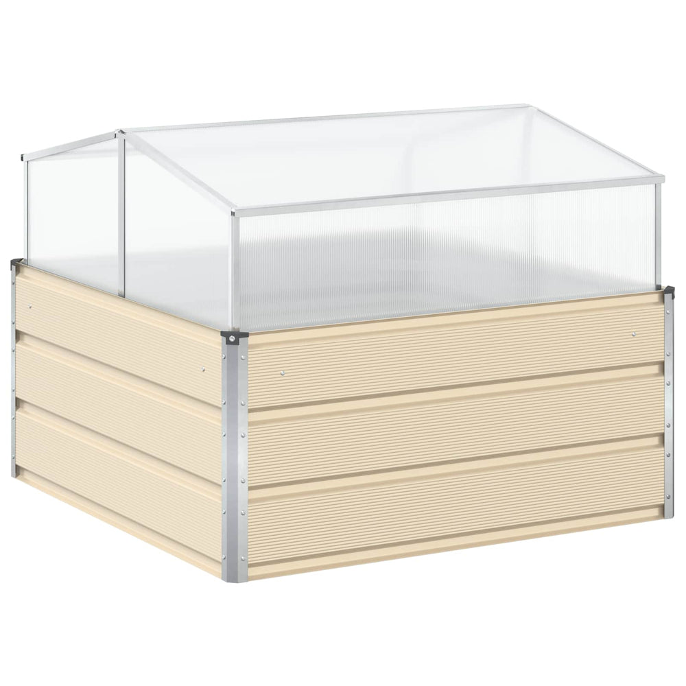vidaXL Planter Ivory 100 x 100 x 77 cm Galvanized Steel