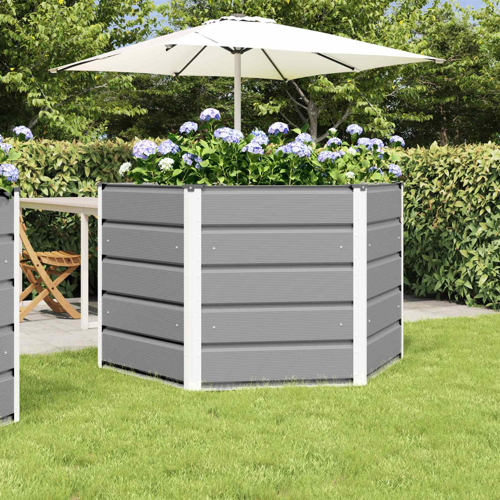 vidaXL Planter Light Grey 129 x 129 x 75 cm Steel