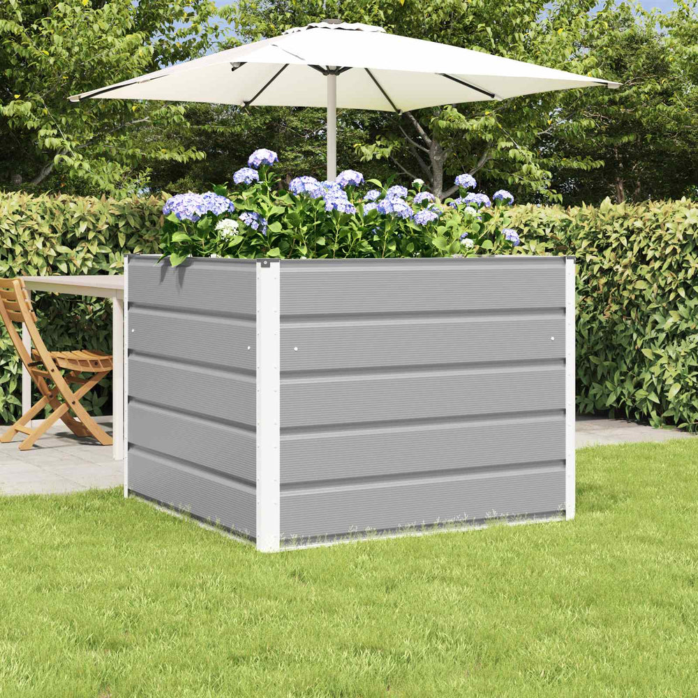 vidaXL Planter Light Gray 100 x 100 x 75 cm Steel