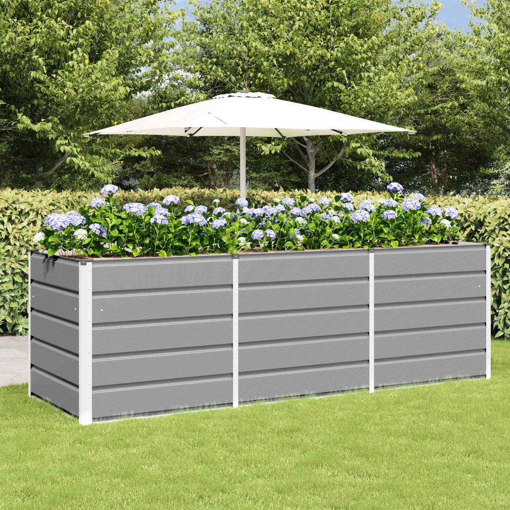 vidaXL Raised Garden Bed Light Gray 240 x 80 x 75 cm Steel