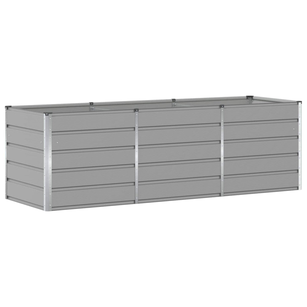 vidaXL Raised Garden Bed Light Gray 240 x 80 x 75 cm Steel