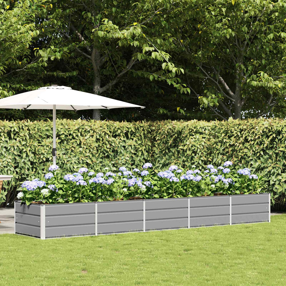 vidaXL Garden Planter Light Grey 400 x 80 x 45 cm Steel