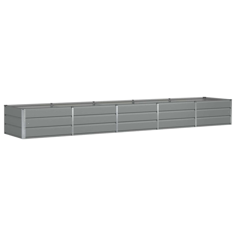 vidaXL Garden Planter Light Grey 400 x 80 x 45 cm Steel