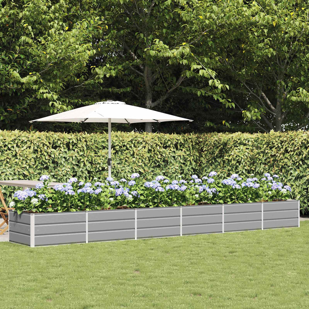 vidaXL Planter Light Gray 480 x 80 x 45 cm Steel