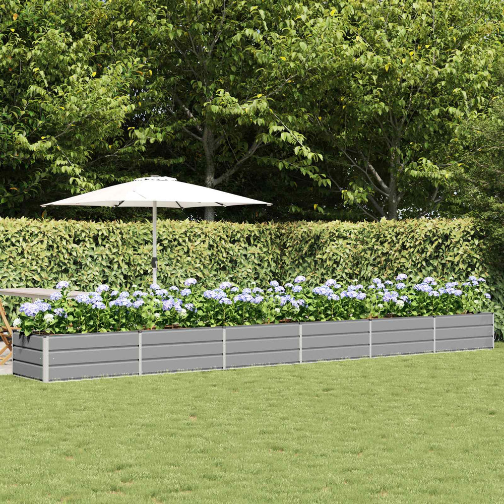 vidaXL Planter Light Gray 600 x 80 x 45 cm Steel