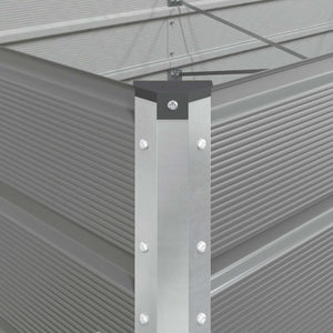 vidaXL Planter Light Gray 195 x 100 x 75 cm Galvanized Steel