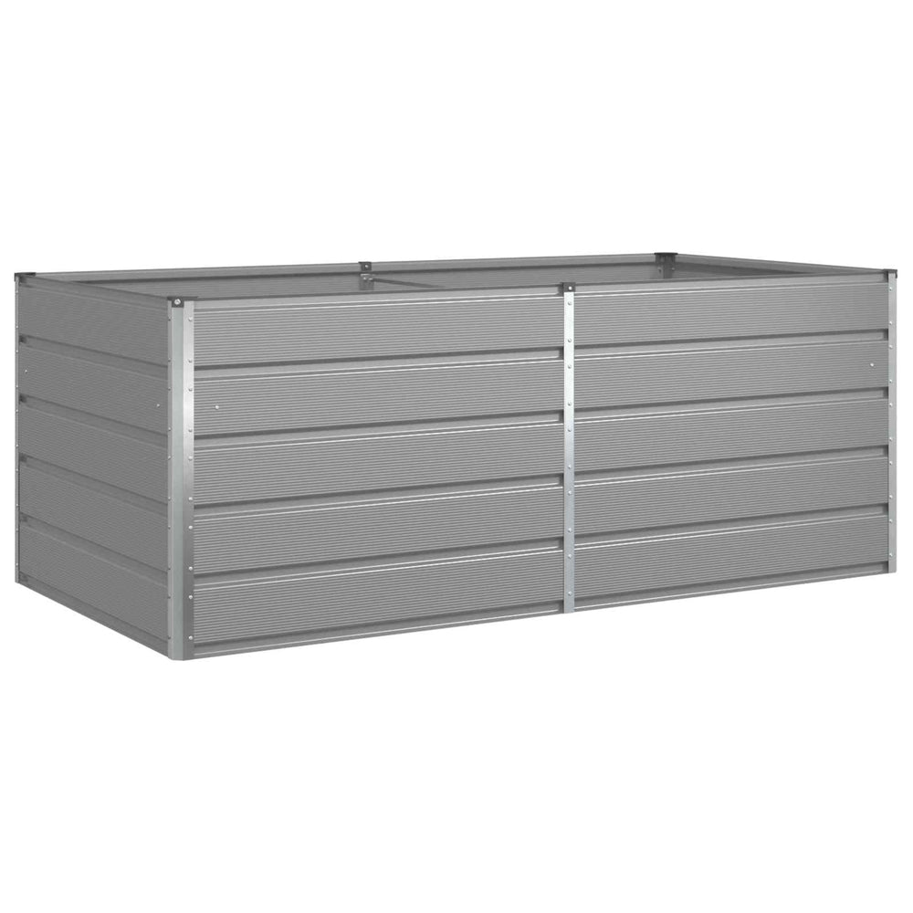 vidaXL Planter Light Gray 195 x 100 x 75 cm Galvanized Steel