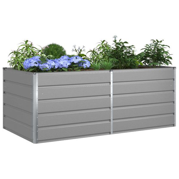 vidaXL Planter Light Gray 195 x 100 x 75 cm Galvanized Steel