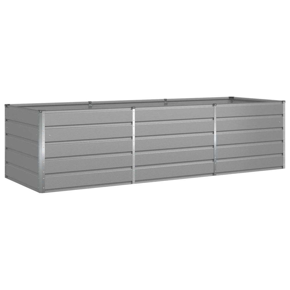 vidaXL Raised Garden Bed Light Gray 290 x 100 x 75 cm Galvanized Steel